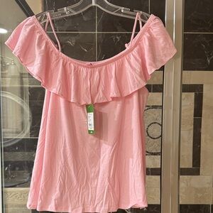 Sugar Pink Ruffle Camisole with Spaghetti Straps